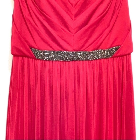 David's Bridal Red Bridesmaid Dress Size 10 - Picture 3 of 16